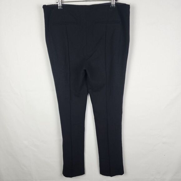 Diane Von Furstenberg Black Front Seam Size Zip Skinny Ankle Pants Size 10 Work - Picture 2 of 6
